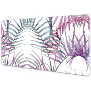 Large desk mat table protector pink leaves 60x120cm