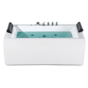 Bath White with Silver Sanitary Acrylic Single 172 x 83 cm Freestanding Modern Beliani