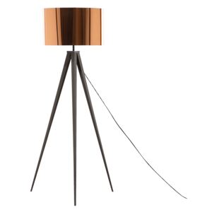 Floor Lamp Copper PVC 156H cm Black Metal Tripod Legs Drum Shade Modern Beliani