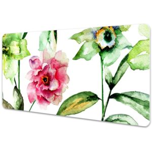 Large desk mat table protector spring flowers 45x90cm