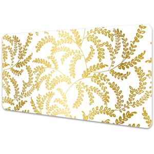 Large desk pad PVC protector golden leaves 45x90cm