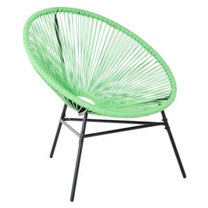 Garden Chair Green PE Rattan Papasan Modern Beliani