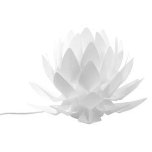 Table Lamp White Plastic 30H cm Decorative Flower Shaped Minimalistic Beliani