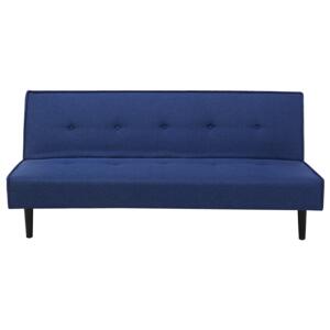 Sofa Bed Blue 3 Seater Buttoned Seat Click Clack Beliani