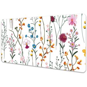 Large desk pad PVC protector Field flowers 45x90cm