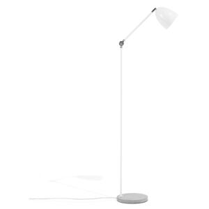 Floor Lamp White Metal 165 cm Concrete Base Swing Arm Adjustable Shade Beliani