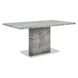 Dining Table Concrete Effect MDF 77 x 160 x 90 cm Metal Pedestal Base Beliani