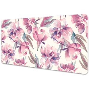 Large desk mat table protector pink flowers 45x90cm