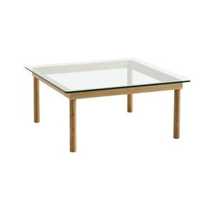 Kofi Coffee table - / 80 x 80 cm - Glass & wood by Hay Natural wood