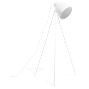 Floor Lamp White Metal 128 cm Tripod Stand Adjustable Shade Beliani