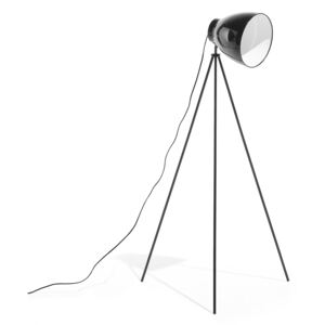 Floor Lamp Black Metal 128 cm Tripod Stand Adjustable Shade Beliani