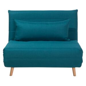 Small Sofa Bed Blue Fabric 1 Seater Fold-Out Sleeper Armless Scandinavian Beliani