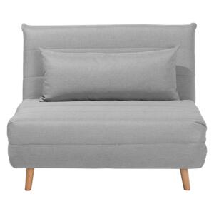 Small Sofa Bed Light Grey Fabric 1 Seater Fold-Out Sleeper Armless Scandinavian Beliani