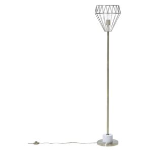 Floor Lamp Brass Metal 160 cm Geometric Cage Shade Industrial Light Beliani