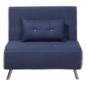 Sofa Bed Blue Fabric Upholstery Single Sleeper Fold Out Chair Bed Beliani