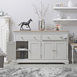 Ashbourne Grey Painted 4 Door Extra Large Sideboard