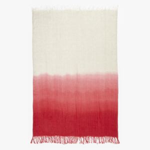 Ruby Linen Dip Dye Throw - red