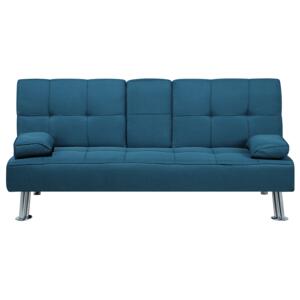 Sofa Bed Blue 3 Seater Drop Down Table Click Clack Beliani