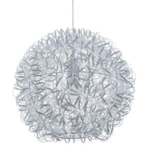 Pendant Lamp Silver Aluminium Elements Round Shape 1-Light Modern Beliani