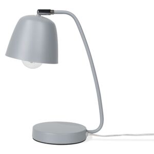 Table Lamp Grey Colour Metal Adjustable Lampshade Minimalistic Beliani