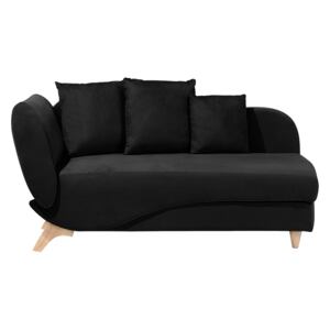 Left Hand Chaise Lounge in Black with Storage Container Beliani