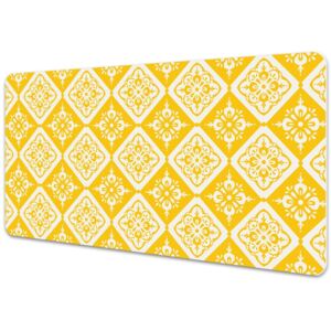 Full desk protector Yellow and white pattern 45x90cm