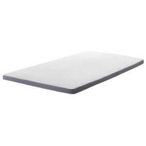 Mattress Topper White with Grey Fabric Single 90 x 200 cm 6 cm Depth Beliani