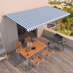 VidaXL Manual Retractable Awning 600x300 cm Blue and White
