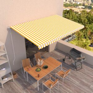 VidaXL Automatic Retractable Awning 500x300 cm Yellow and White