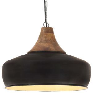 VidaXL Industrial Hanging Lamp Black Iron & Solid Wood 35 cm E27
