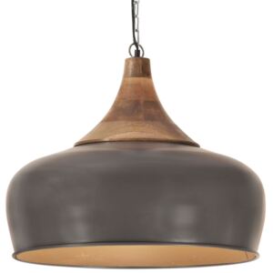VidaXL Industrial Hanging Lamp Grey Iron & Solid Wood 45 cm E27