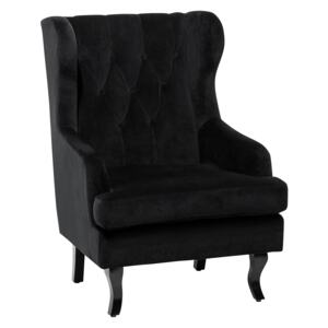 Wingback Chair Black Velvet Upholstery Black Legs Scandinavian Style Beliani