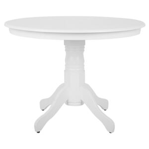 Dining Table White Rubberwood ø 100 cm Round Vintage Beliani