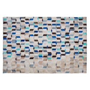 Area Rug Carpet Multicolour Cowhide Leather Patchwork Geometric Pattern Rectangular 160 x 230 cm Beliani