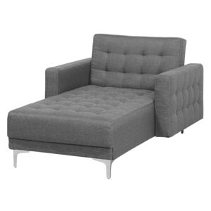 Modern Chaise Longue Grey Reclining Quilted Daybed Living Room Beliani