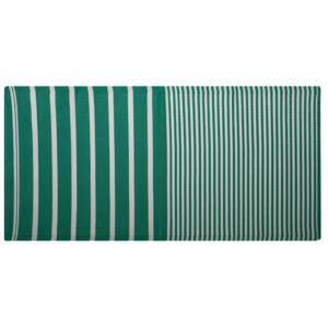 Outdoor Rug Mat Green Synthetic 90 x 180 cm Striped Geometric Pattern Eco Friendly Modern Minimalistic Beliani