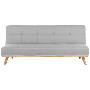 3 Seater Clic Clac Sofa Bed Light Grey Tufted Modern Living Room Beliani
