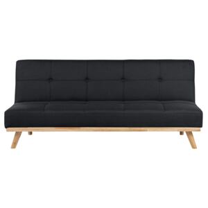 3 Seater Clic Clac Sofa Bed Black Tufted Modern Living Room Beliani