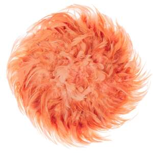 Wall Decoration Coral Red Feathers Round 40 cm Boho Accent Design Living Room Decor Beliani