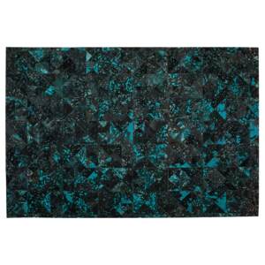 Rug Black and Blue Cowhide Leather 230 x 160 cm Abstract Handcrafted Low Pile Modern Beliani