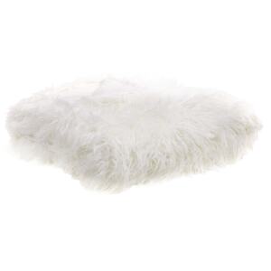 Bedding Throw White 200 x 220 cm Faux Fur Shaggy Fuzzy Bedroom Beliani
