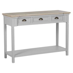 Console Table Grey Manufactured Wood 3 Drawers Hallway Furniture 112 cm Rustic Design Beliani