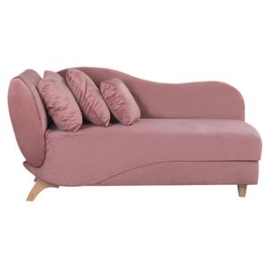 Left Hand Chaise Lounge in Pink with Storage Container Beliani