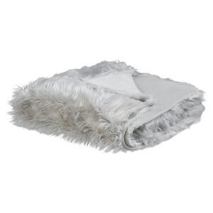 Bedspread Grey Soft Fabric 200 x 220 cm Faux Fur Blanket Beliani