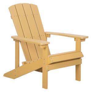 Garden Chair Yellow Plastic Wood Weather Resistant Modern Style Beliani
