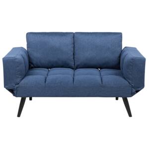 Sofa Bed Navy Blue Loveseat Adjustable Armrests Minimalist Beliani