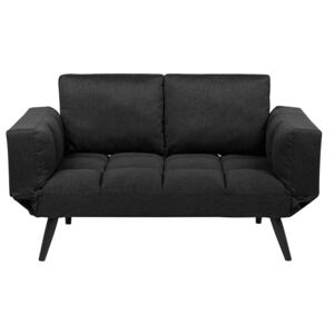 Sofa Bed Black Loveseat Adjustable Armrests Minimalist Beliani