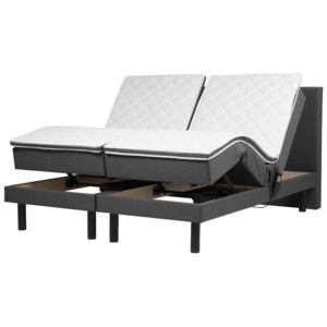 Adjustable Bed Grey Fabric Upholstery Super King Size 6ft Modern Beliani