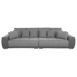 Sofa with 8 Pillows Grey Fabric Upholsery 3 Seater Pillow Back Beliani
