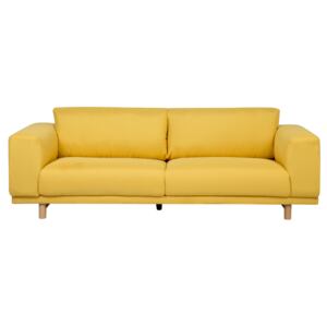 Sofa Yellow 3-Seater Modern Retro Style Living Room Wide Armrests Beliani